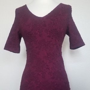 Textured Burgundy Cocktail Dress